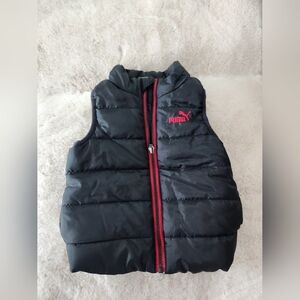 Puma Black Red Puffer‎ Vest Toddler Size 24m Embroidered Gorpcore Streetwear